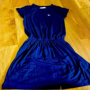 Cute navy blue dress with lace leaves from Abercrombie kids